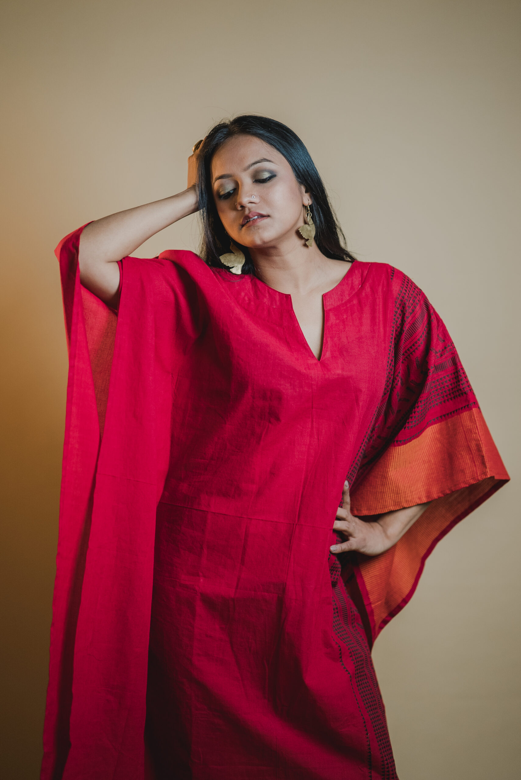 South Cotton Kaftaan with Embroidered Edge