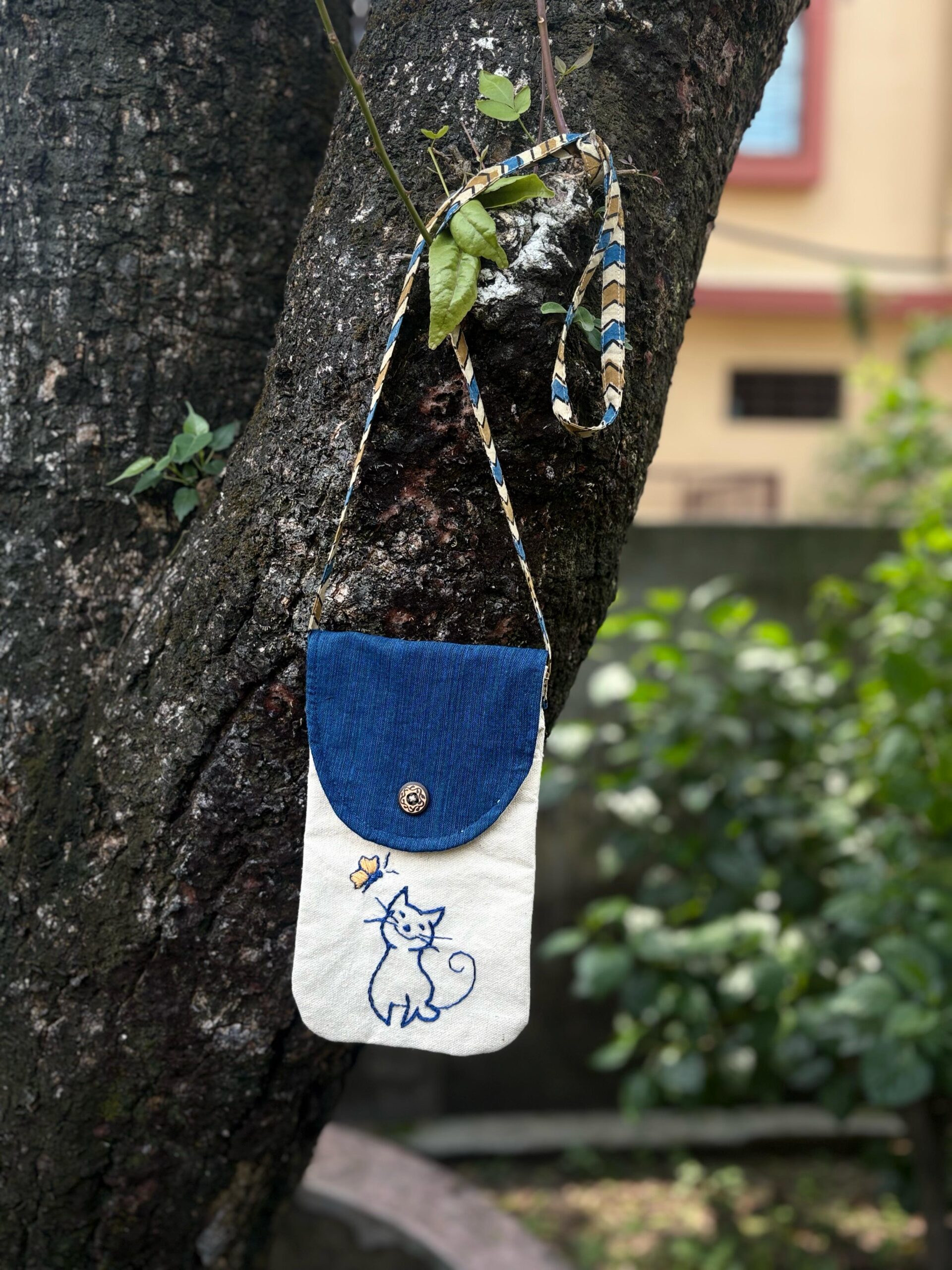 Hand-Embroidered Pouch Sling Bag